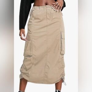 Womens Cargo Drawstring Skirt